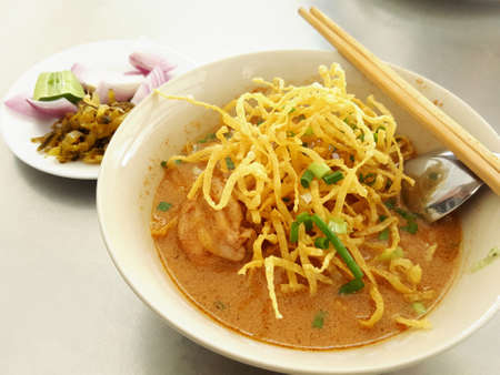 khao soi , curry noodles , thai foodの写真素材