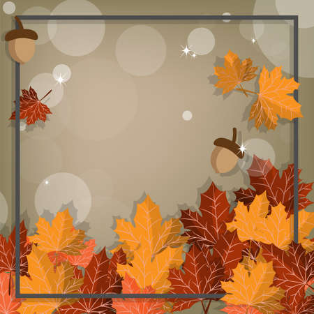 Autumn background with autumn leaves frame.のイラスト素材