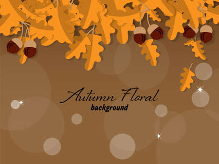Autumn background with autumn leaves frame.のイラスト素材