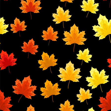 Autumn floral seamless pattern with autumn leaves.のイラスト素材
