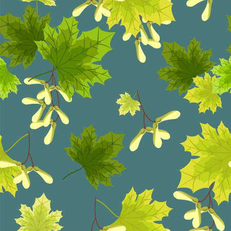 Vector floral seamless pattern with autumn leaves and seeds.のイラスト素材