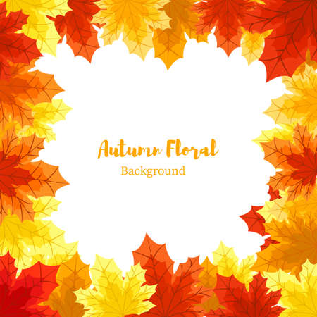 Autumn floral background with autumn leaves.のイラスト素材