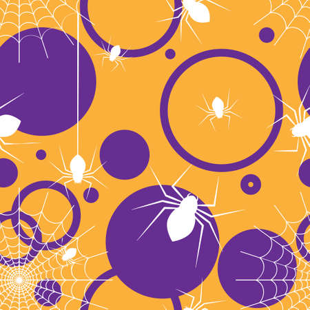 Halloween seamless pattern with spider and web.のイラスト素材