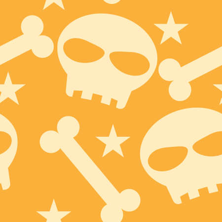 Halloween seamless pattern with Halloween skull , bone and star.のイラスト素材