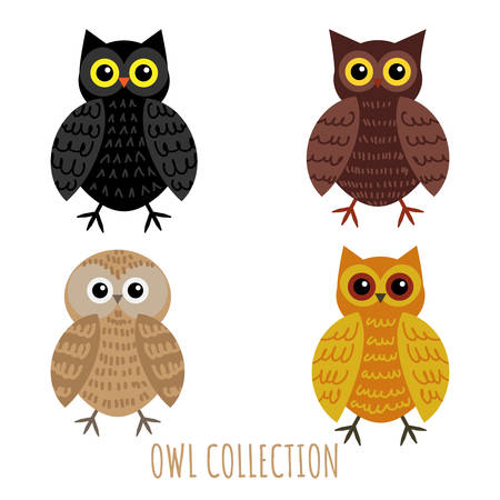 Set of owl collectionのイラスト素材