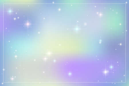 Vector illustration of galaxy fantasy background with pastel color. Cute bright star on candy color sky background.のイラスト素材