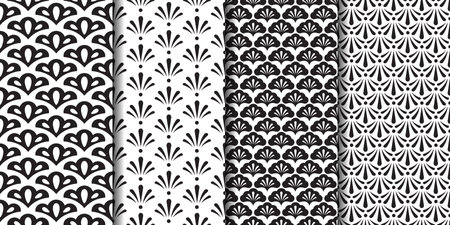Seamless ornamental patterns collection of abstract backgrounds. Vector illustration.のイラスト素材