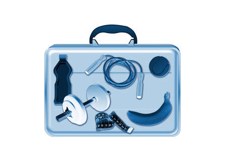 Xray scan detects training equipment in briefcaseの写真素材