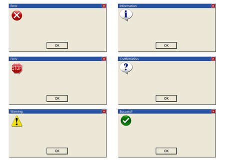 Create your own error or information message. Classic computer information signsのイラスト素材