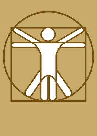 Vitruvian Man brownのイラスト素材