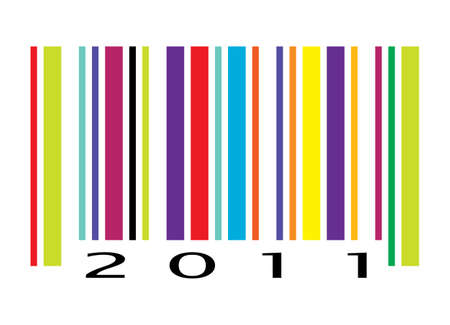 Happy New Year 2011, bar code Vector colorのイラスト素材