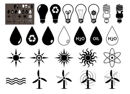 Energy Vector icons set that symbolize energy filledのイラスト素材
