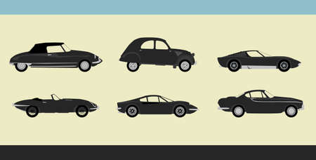 Vector of old-fashioned retro carsのイラスト素材