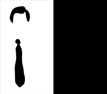 Faceless office man in minimalistic vector, with black copy spaceのイラスト素材