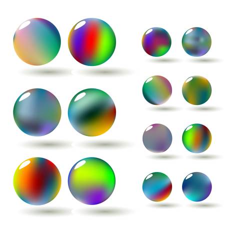 A set of glossy colorful vector spheresのイラスト素材