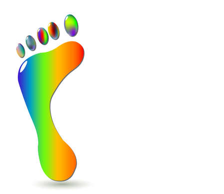 Barefoot colourful footprint symbol vectorのイラスト素材