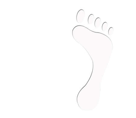 Barefoot white carved footprint vectorのイラスト素材