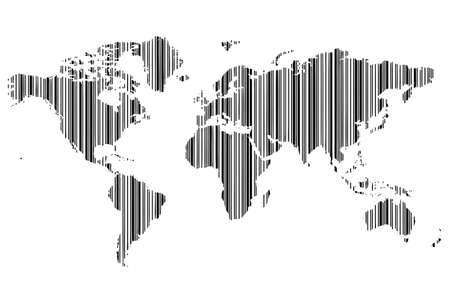 world map as bar-codeのイラスト素材