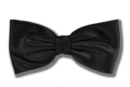 Close-up of black bow-tie isolated on white backgroundの写真素材