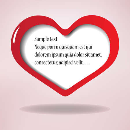Red heart with copy-space, eps10 vectorのイラスト素材