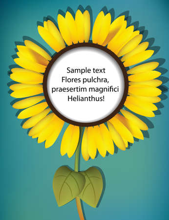 A big sunflower with copy space for your text or messageのイラスト素材
