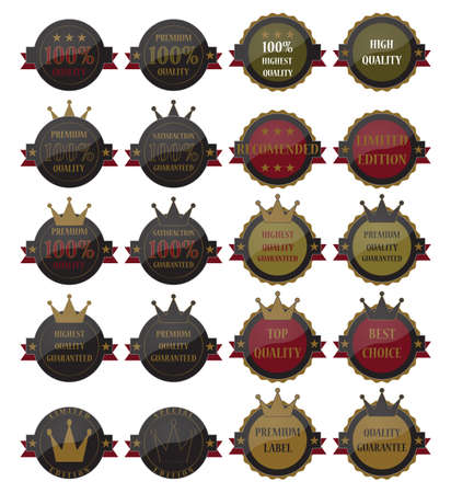 Collection of premium quality labelsのイラスト素材
