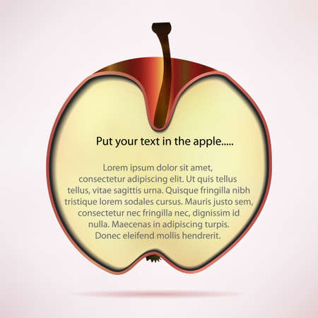 Cross section of red apple with copy spaceのイラスト素材