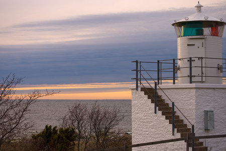 Lighthouse at Byxelkrok on the northern part of the Swedish island  landの写真素材