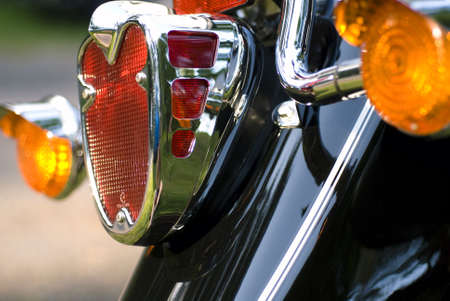 Close up of rear light on motorcycleの写真素材