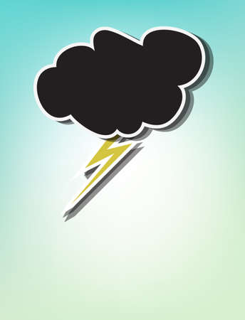 Hand drawn thunderstorm, conceptual for bad weather or a bad day, with copy-spaceのイラスト素材