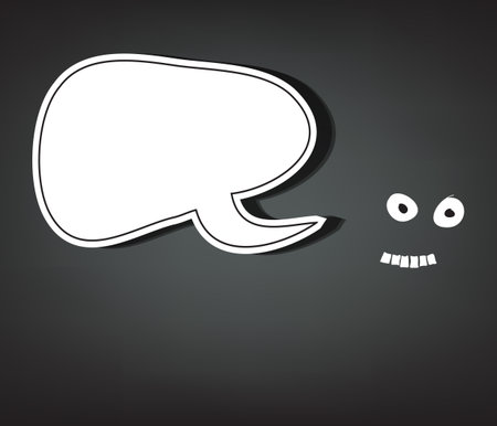 Hand painted stick man with speech bubbleのイラスト素材