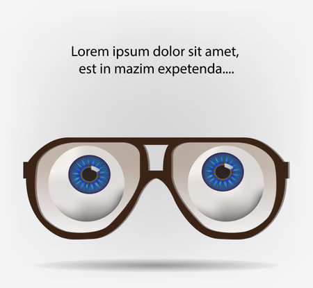 Eyes looking through pilot glasses on blank space for your textのイラスト素材