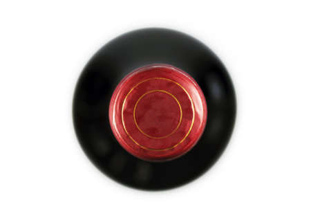 Close up of wine bottle with copy space on cork, top viewの写真素材