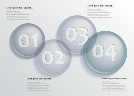Abstract infographic with transparent circlesのイラスト素材