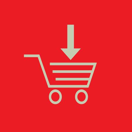 Cart with download arrow illustrationのイラスト素材