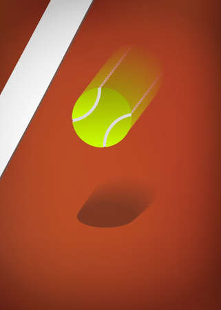 Tennis background, clay court with blurry ballのイラスト素材