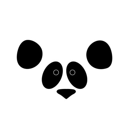 Panda bear in black and white, simplified vector illustrationのイラスト素材