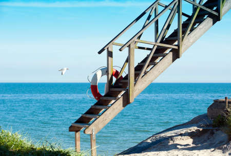 Stairway from heaven to the beachの写真素材