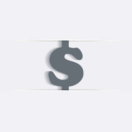 Paper background with flap and dollar symbolのイラスト素材