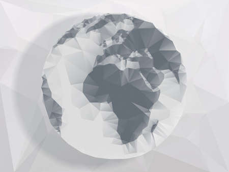 World globe, 3d triangular map of earthのイラスト素材