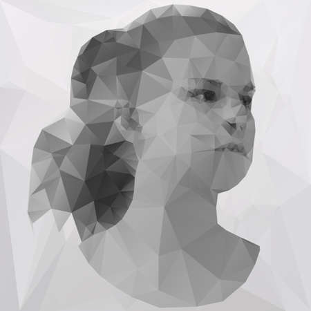 Beautiful young woman consisted of triangles, polygonal のイラスト素材