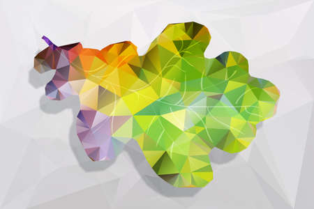 Leaf in autumn colors consisted of triangles, polygonal のイラスト素材