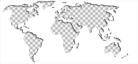 Put your text or picture behind the cut out world map, vector illustrationのイラスト素材