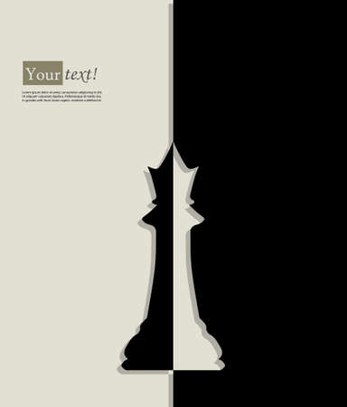 Card with queen, chess figure with depthのイラスト素材