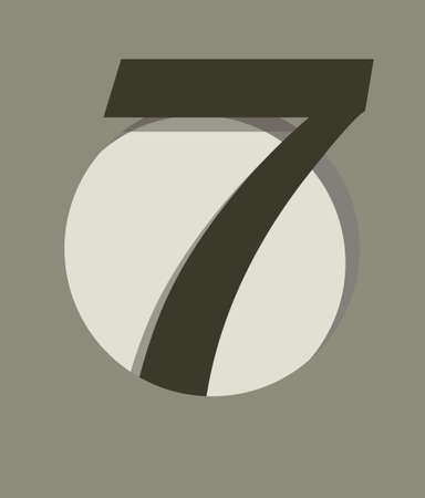 Card with number seven in circle with depthのイラスト素材