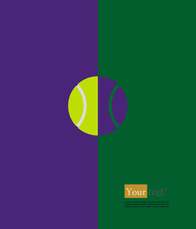 Background with green tennis ball and grass courtのイラスト素材