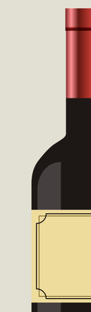 Wine bottle with label with copy-spaceのイラスト素材