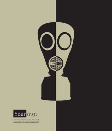 Retro gas mask with black backgroundのイラスト素材