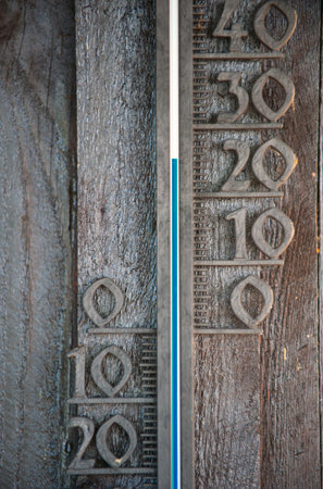 Thermometer shows 25 degrees Celsius