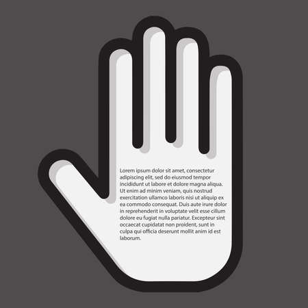 Hand stop sign with your text, vector fileのイラスト素材